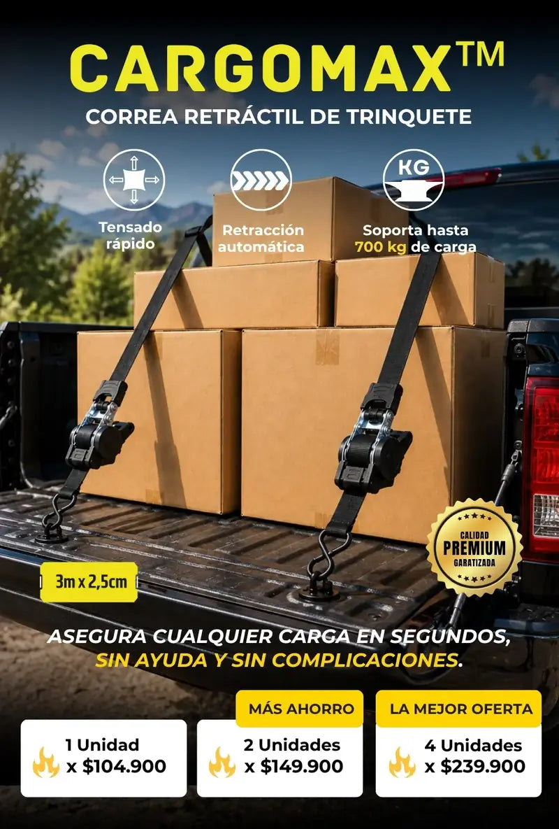 CargoMax™ correa retráctil de trinquete: 1, 2 o 4 unidades
