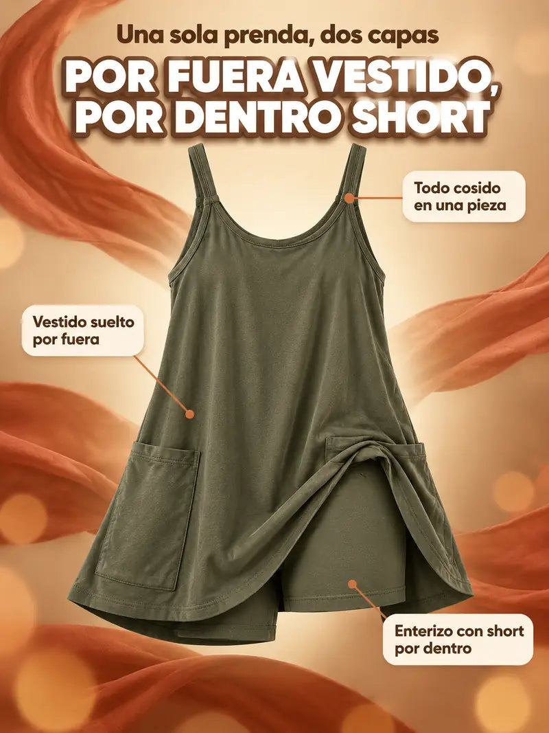 Por fuera vestido, por dentro short: una sola prenda de dos capas