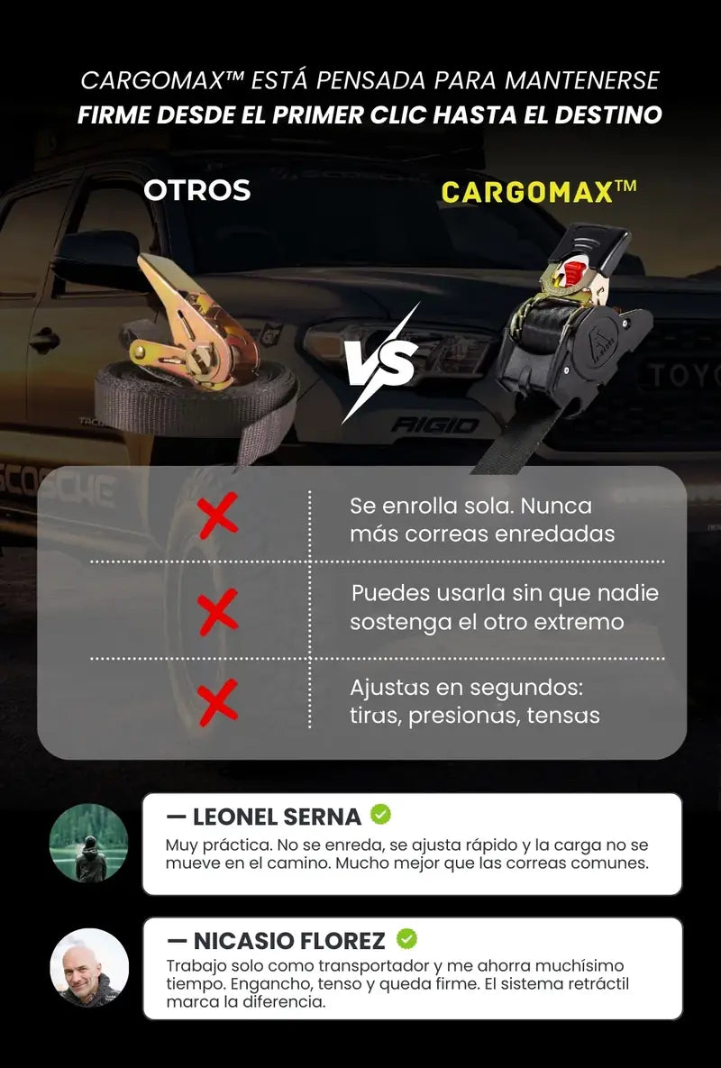 CargoMax frente a las correas comunes