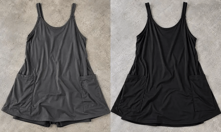 El vestido en plano: el short asoma bajo la falda